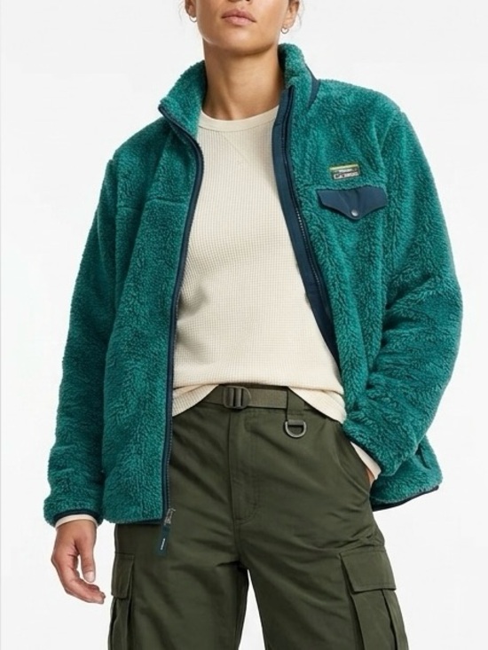 L.L. Bean Jackets & Blazers - L.L. Bean Hi-Pile Sherpa Fleece Full-Zip Jacket XL Teal Green Gorpcore Cozy